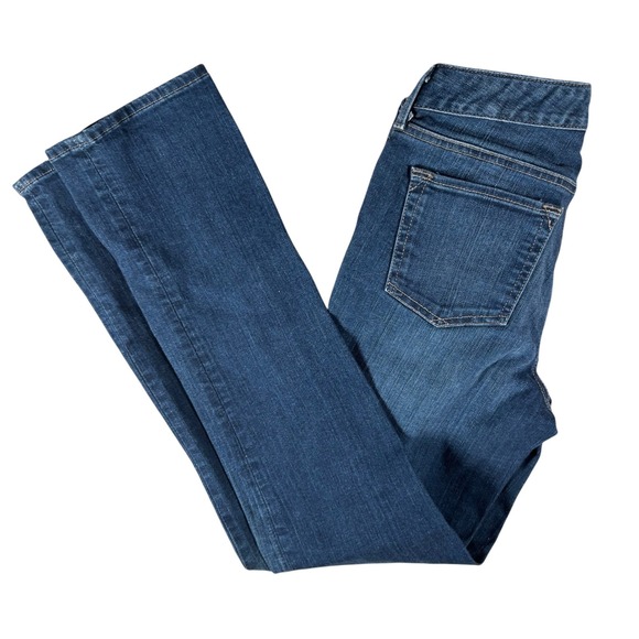 Eddie Bauer Denim - Eddie Bauer Straight Jeans Womens S0 Blue‎ Slightly Curvy Dark Denim Normcore